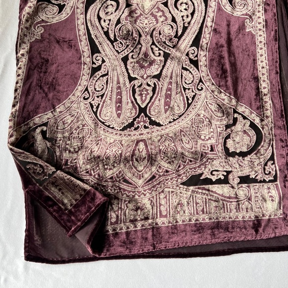 Chico’s Traveler Burnout Velvet Paisly Kimono - Picture 5 of 11